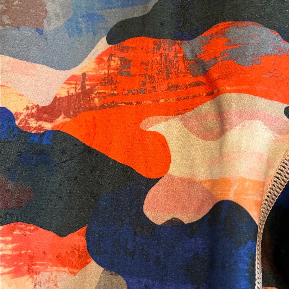 Fabletics Blue And Orange Patterned Leggings - image 2